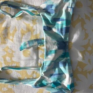 Aerie Aqua and White Bikini Top